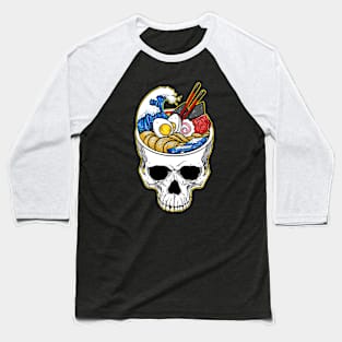 Kawaii Japanese Anime Skeleton Ramen Halloween Baseball T-Shirt